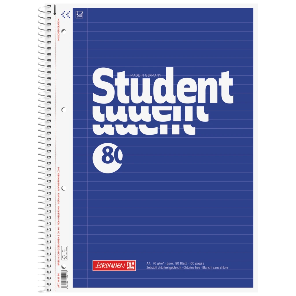 Wirebound Refill Pad Student | A4, ruling 21, 80 sheet(s) / 160 pages, blue