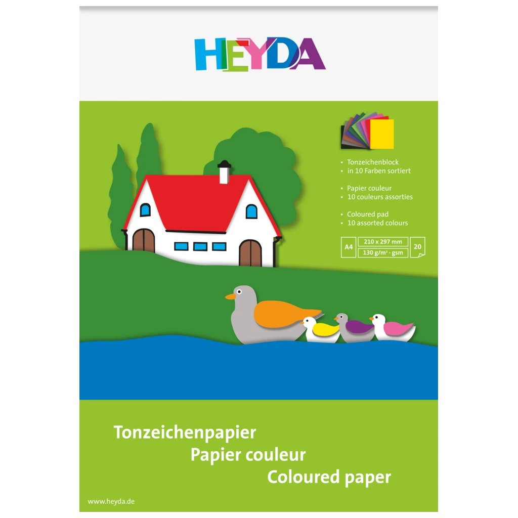 Block av färgat papper | A4, 20 blad