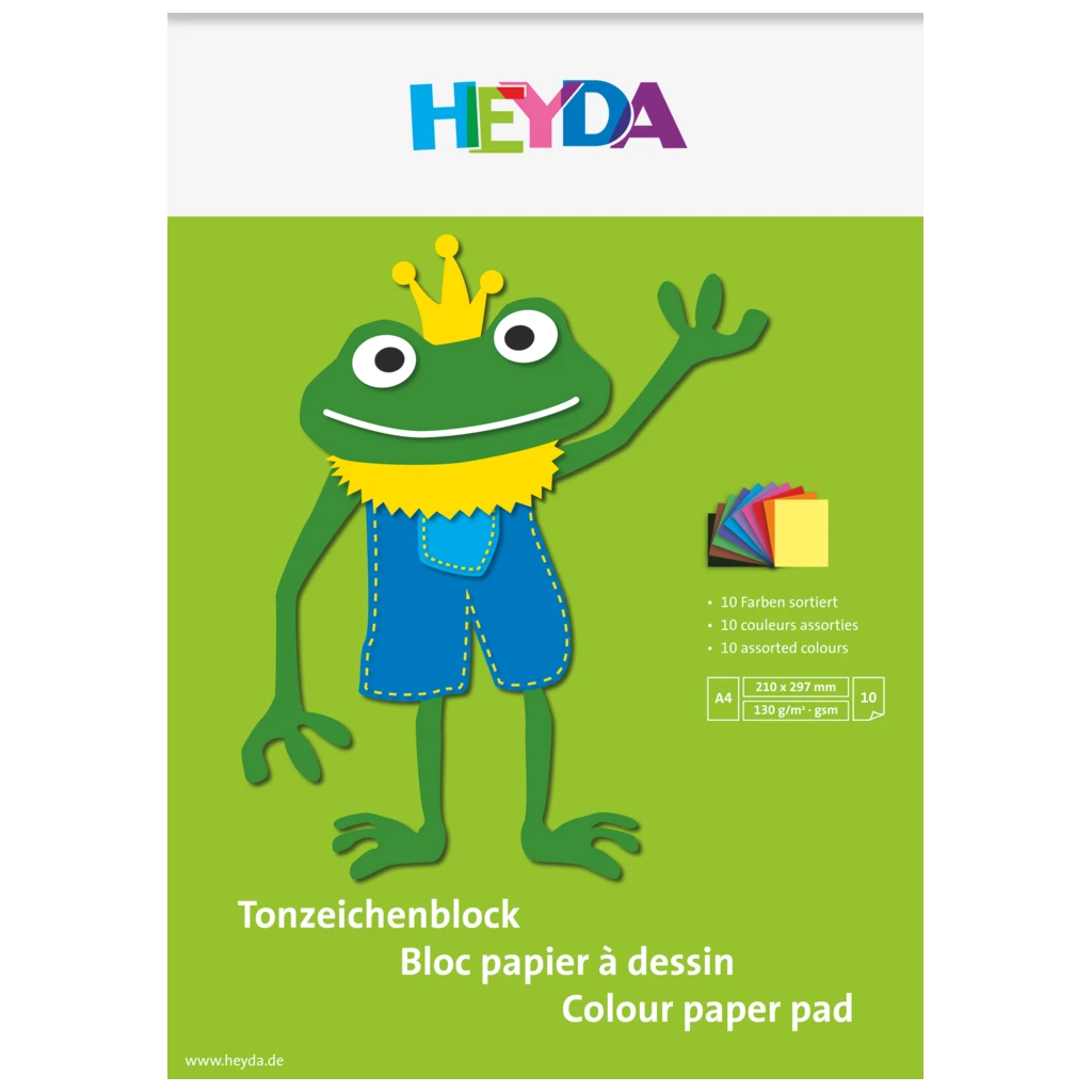 Block av färgat papper | A4, 10 blad