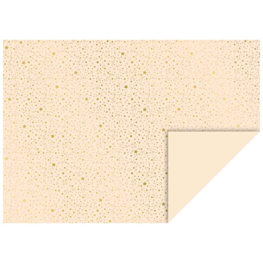 Motivkartong “Stjärnor” | 50×70 cm, 240 g/m², grädde/guld glänsande