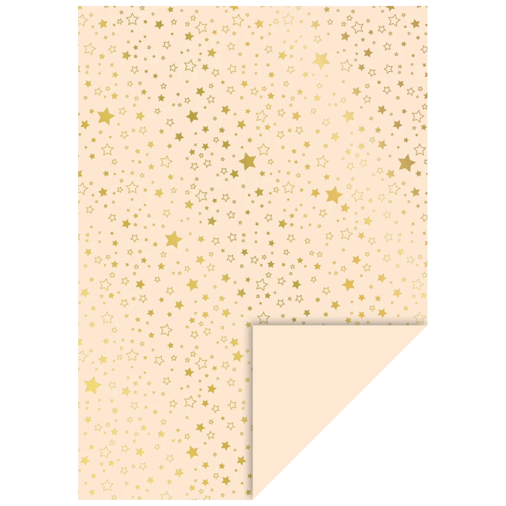 Motivkartong “Stjärnor” | A4, 240 g/m², grädde/guld glänsande