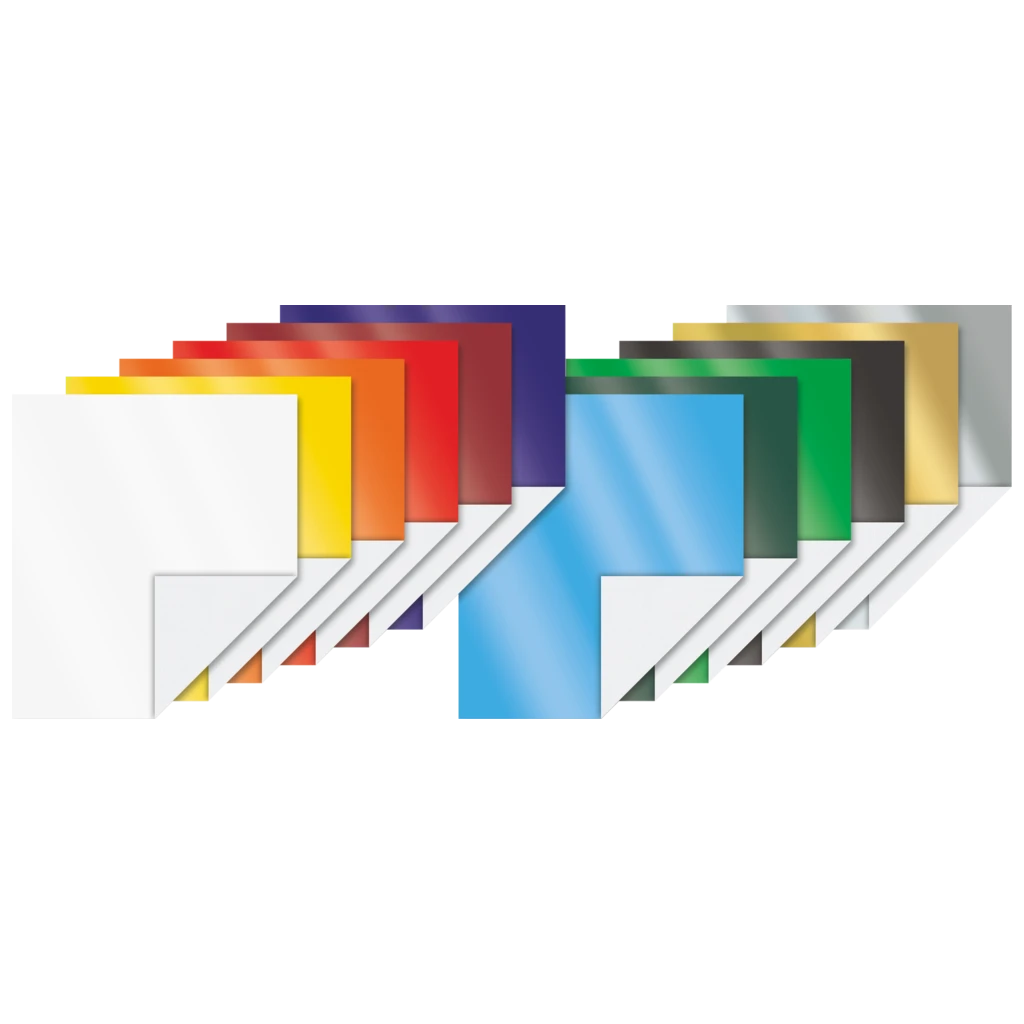 Glansigt papper (färgat papper) | 22×25 cm, 12 blad, 80 g/m²