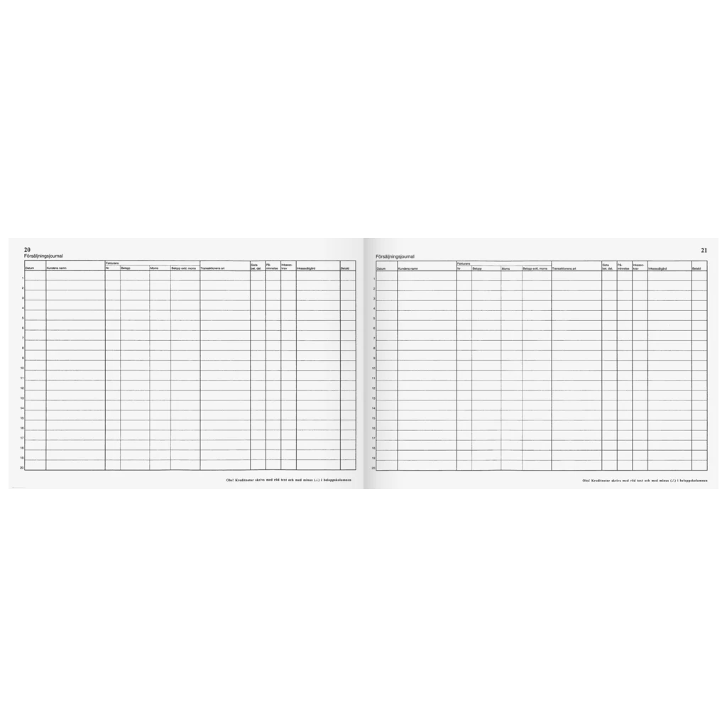 Försäljningsjournal A4L | A4 quer