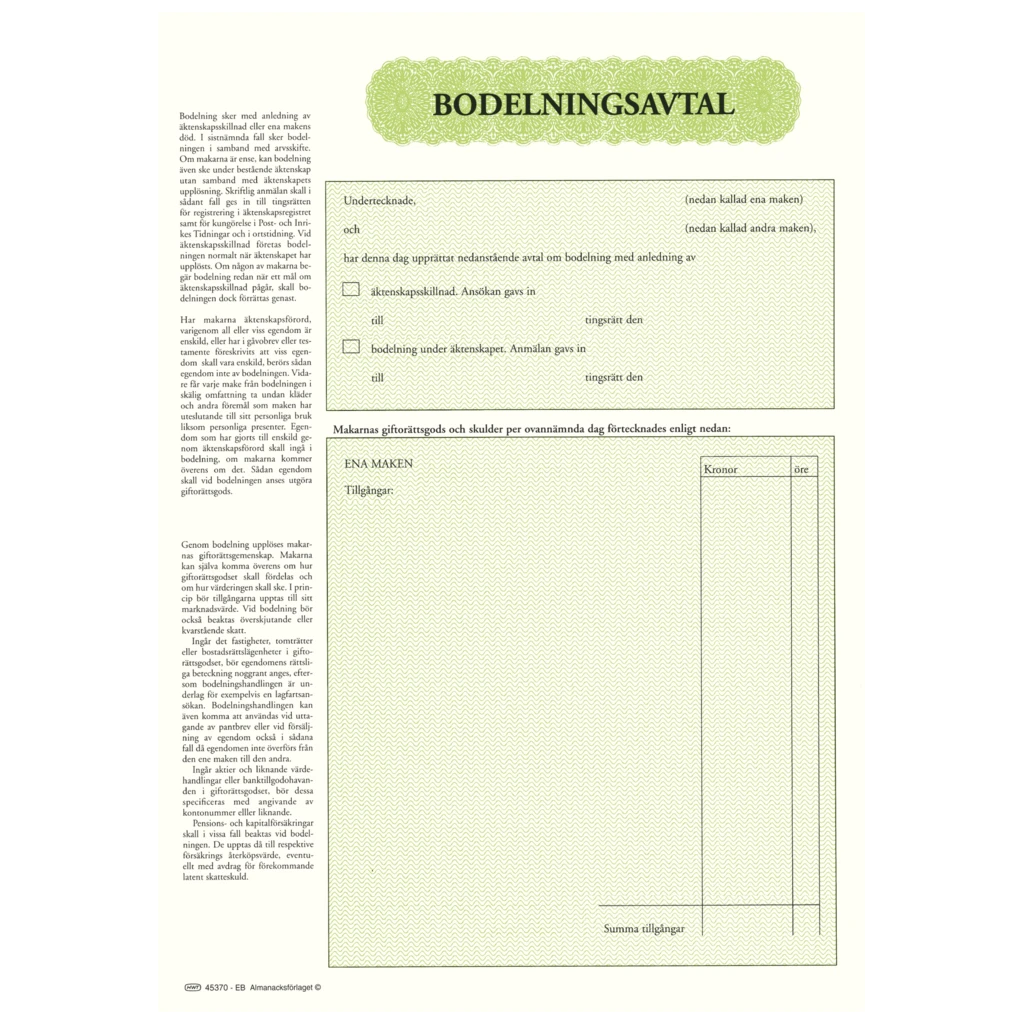 Bodelningsavtal