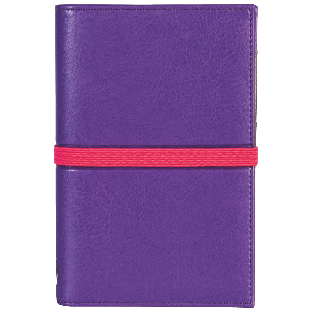 Systemkalender Aplan Pocket | 10,5×14 cm, läderimitation, lila