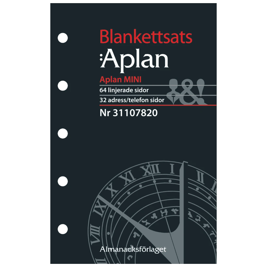 Blankettsats Systemkalender Aplan Mini | 6,7×10,5 cm