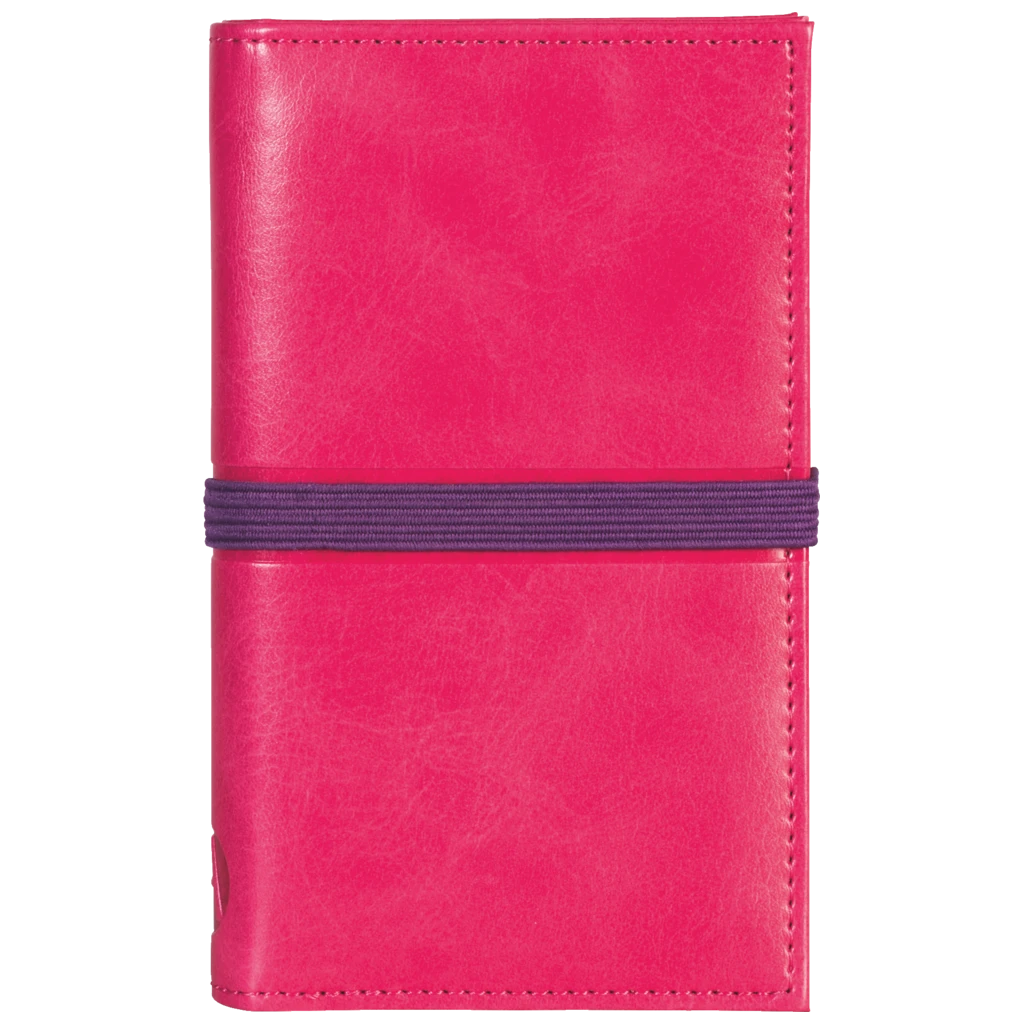 Systemkalender Aplan Mini Line | 8,5×12 cm, läderimitation, pink