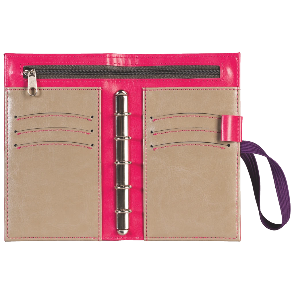 Systemkalender Aplan Mini Line | 8,5×12 cm, läderimitation, pink