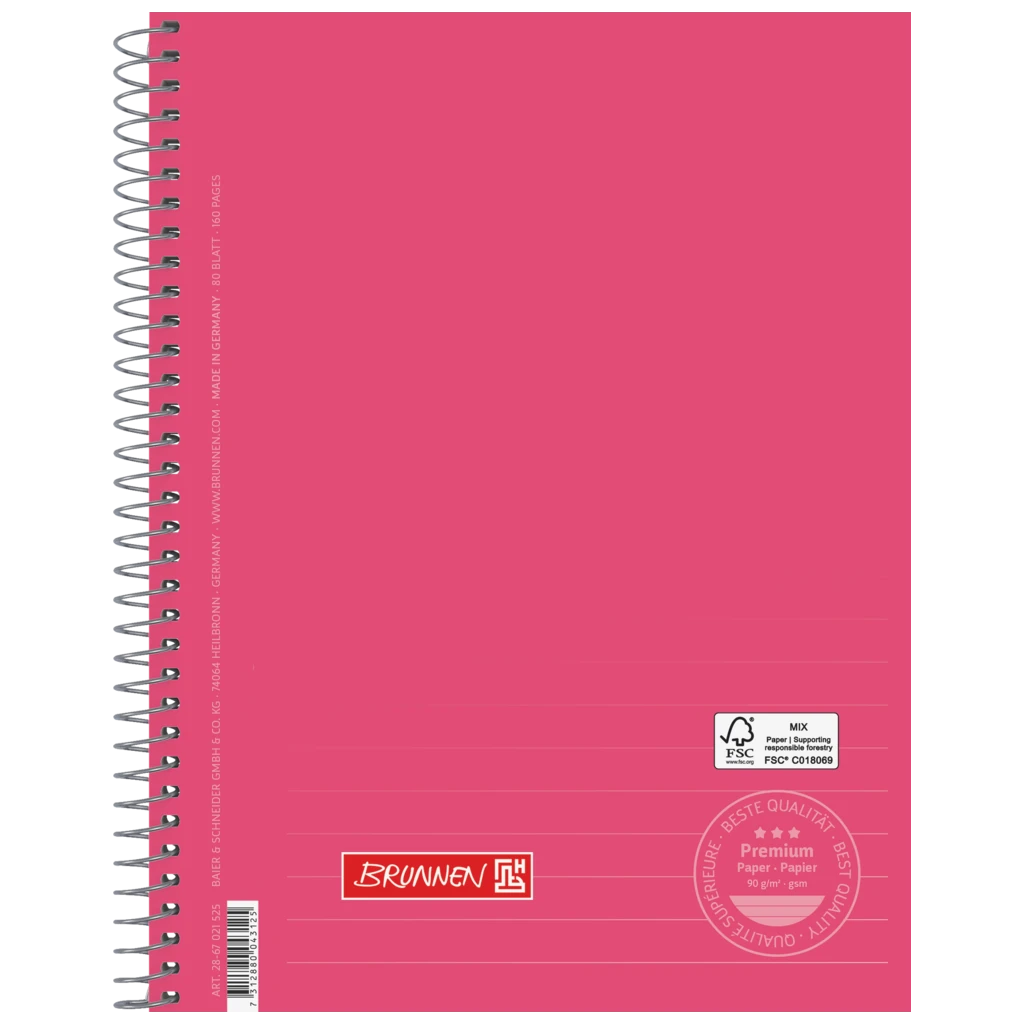 Kollegieblock Premium | A5, linjal 21, 80 blad / 160 sidor, tulip