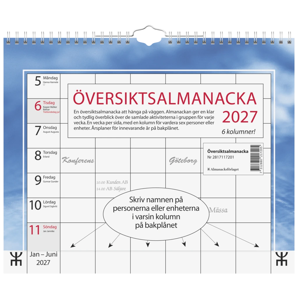Översiktsalmanacka | 29×24 cm