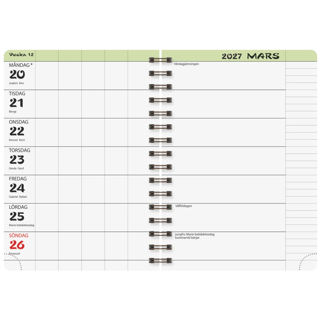 Bokkalender Familjeplaneraren 2025-2027 | A5, kartong