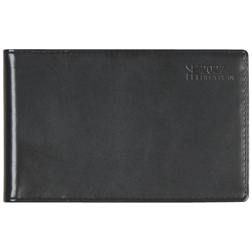 Fickkalender Lilla Plan 2027 | 15×9 cm, läderimitation, svart