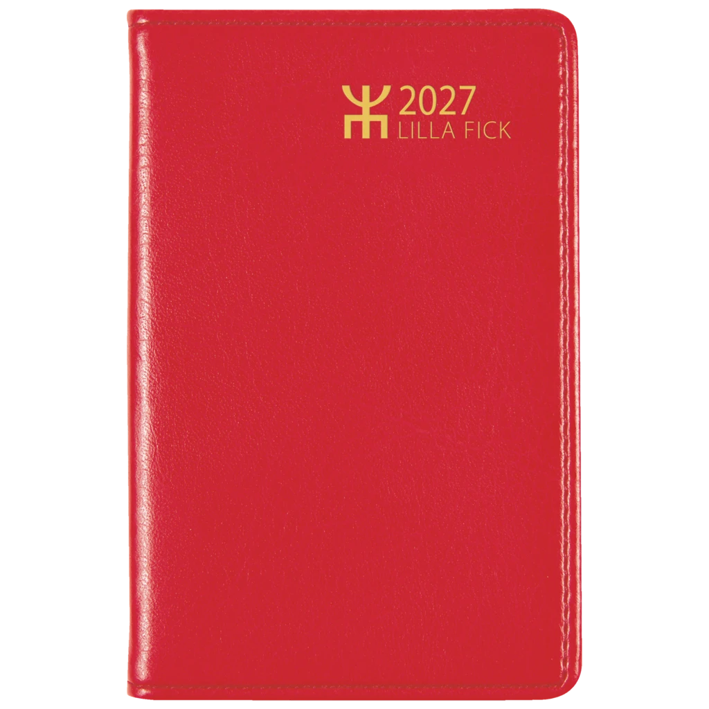 Fickkalender Lilla Fick 2027 | 7,2×10,2 cm, plast, röd