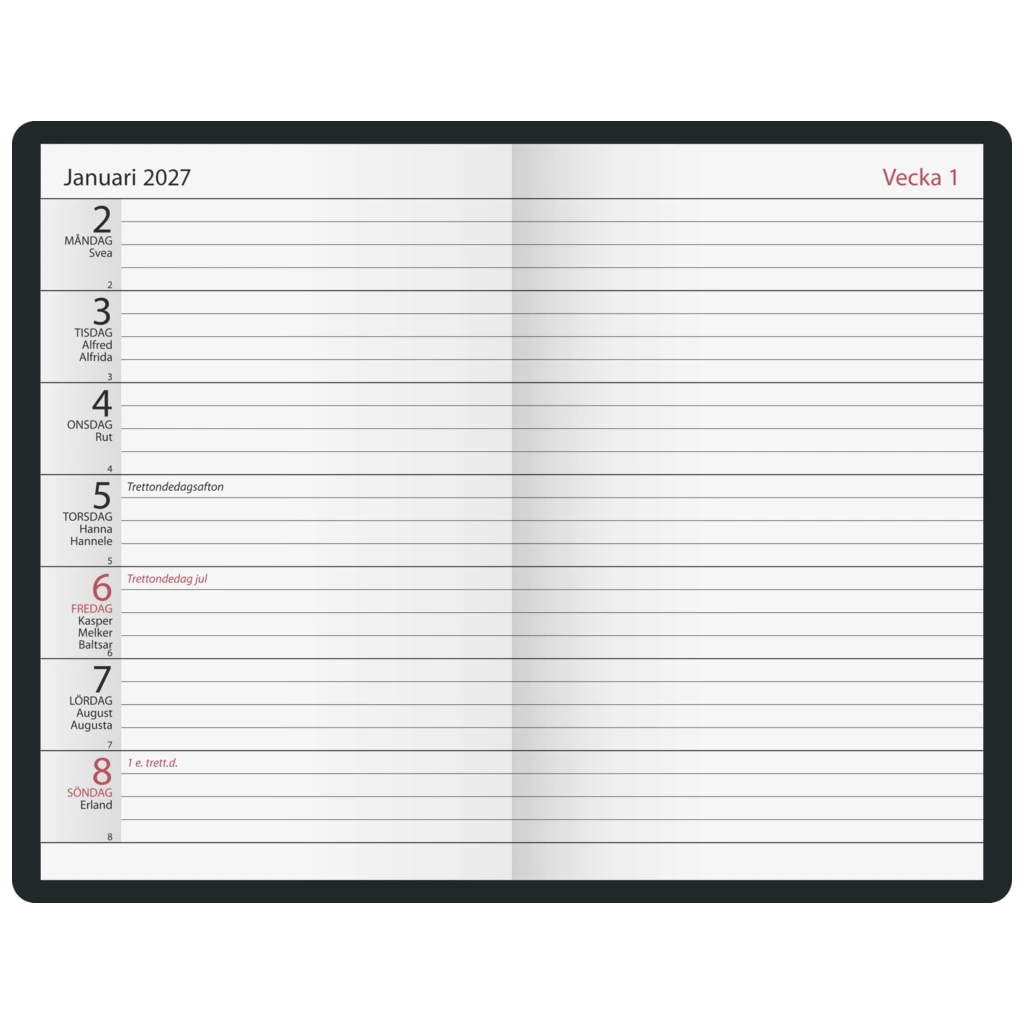 Fickkalender Agenda “Heart” | 8,2×12,8 cm, läderimitation