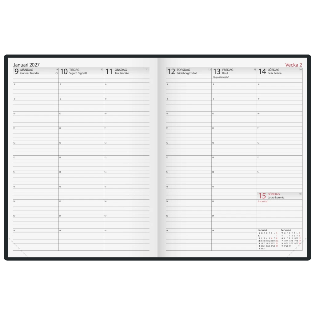 Fickkalender Journal | A4, läderimitation, brun