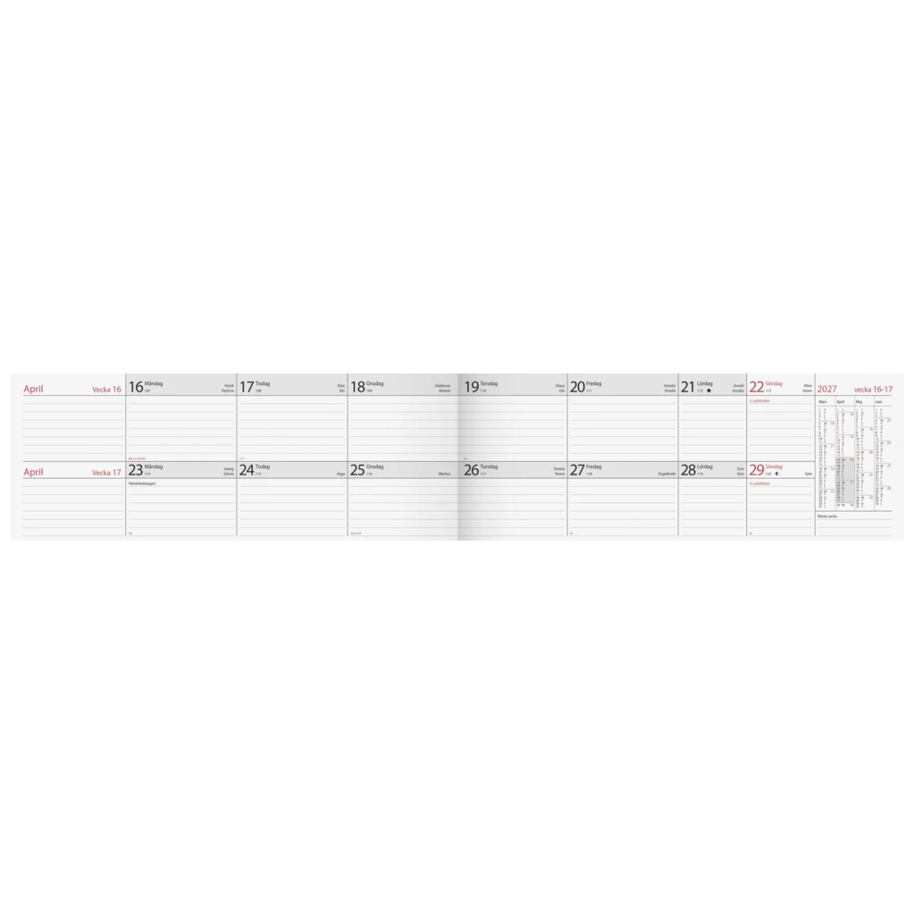 Bordskalender 14-dagars | 26×10 cm, blå