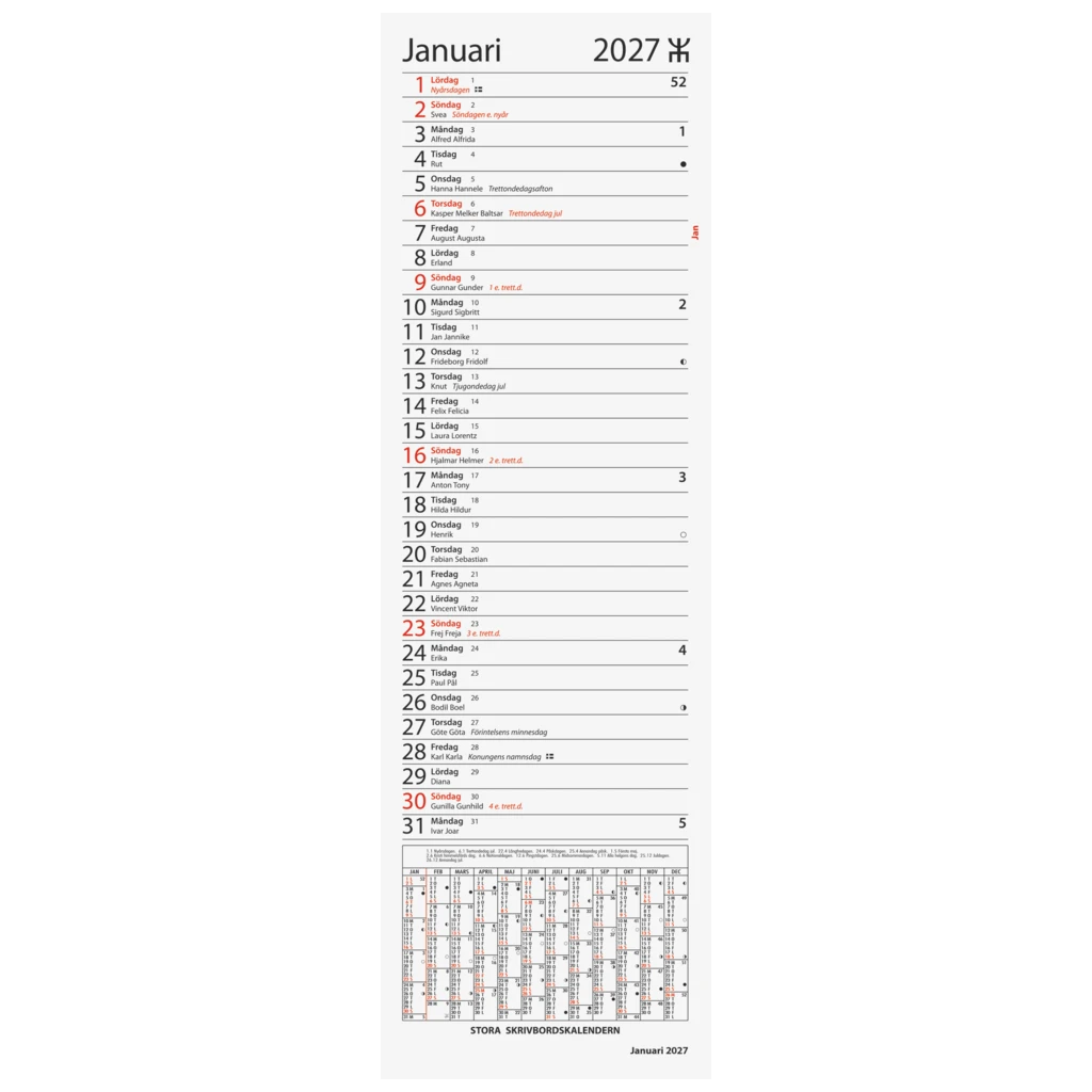 Stora Skrivbord 2027 | 11×37 cm